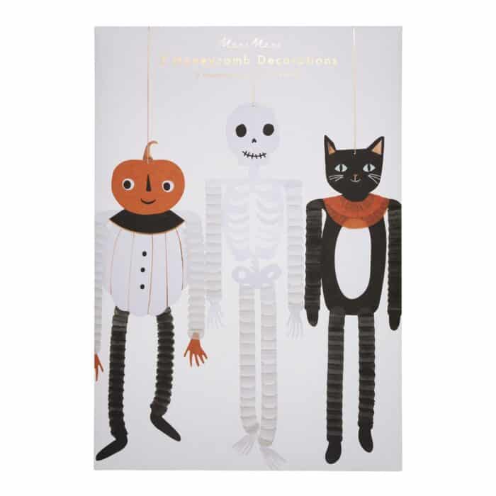 Meri meri - vintage halloween honeycomb decorations - halloween vintage asılan dekorlar - görsel 1