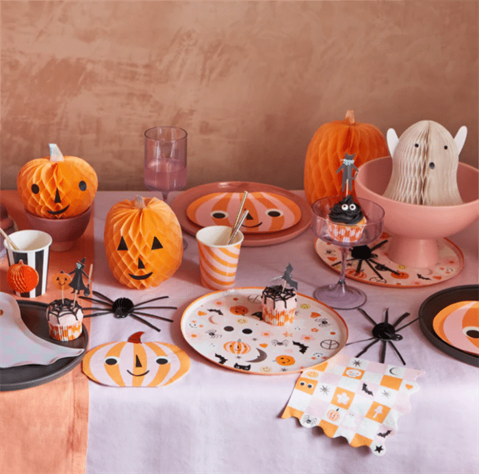 Meri meri - groovy halloween icon dinner plates - cadılar bayramı karakterli tabaklar (l) (8'li) - görsel 2
