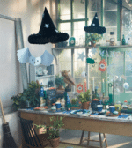 Meri Meri - Hanging Honeycomb Witch Hat Decorations - Cadı Şapka Dekorları (3'lü) - Görsel 2