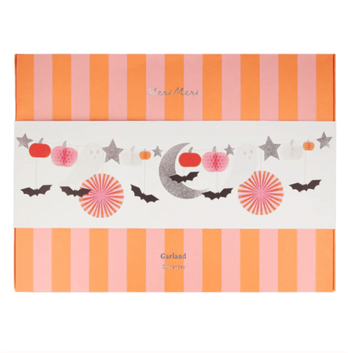 Meri meri - pastel honeycomb halloween garland - halloween pastel tonlar asılan süs - görsel 1