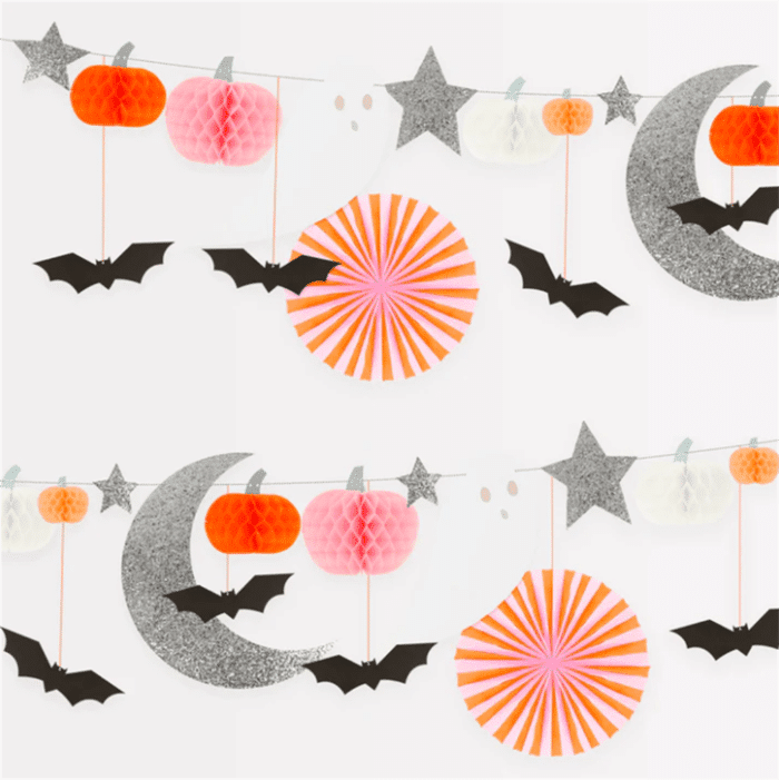 Meri meri - pastel honeycomb halloween garland - halloween pastel tonlar asılan süs - görsel 4