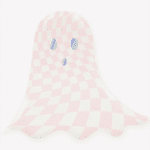 Meri Meri - Pink Checker Ghost Plates - Pembe Hayalet Tabaklar (8'li) - Görsel 3