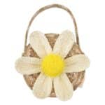 Meri Meri - White Daisy Straw Bag - Beyaz Papatyalı Hasır Çanta