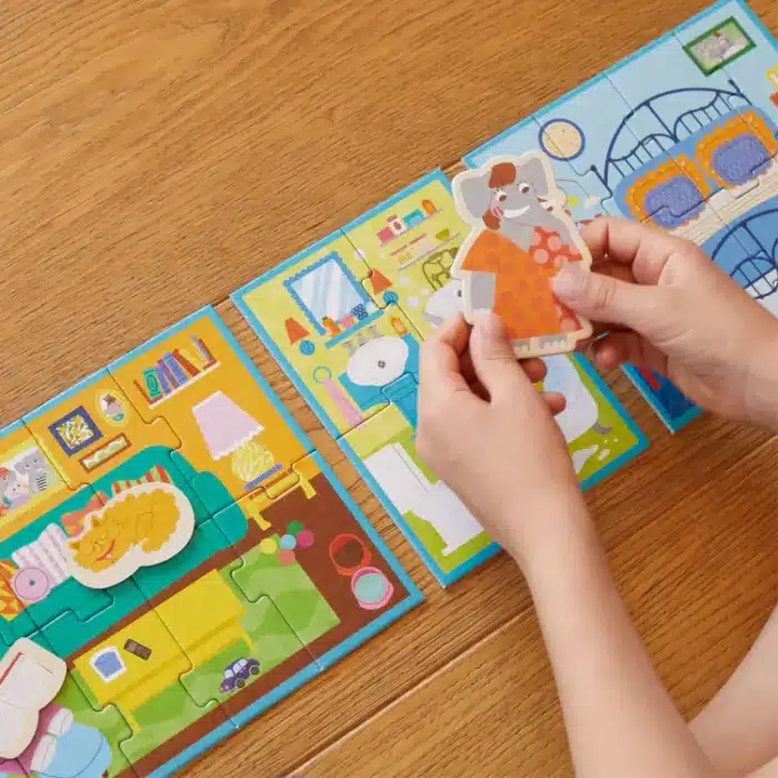 Mori toys my dream house: 6 in 1 puzzle ( 2-3-4-6-8-10 parça yapboz) ile hayalindeki evi i̇nşa et - görsel 3