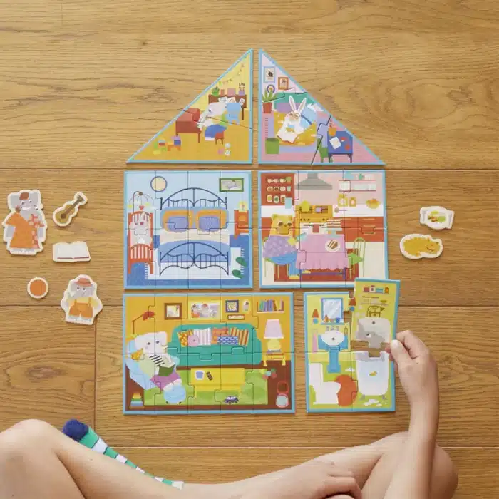 Mori toys my dream house: 6 in 1 puzzle ( 2-3-4-6-8-10 parça yapboz) ile hayalindeki evi i̇nşa et - görsel 4