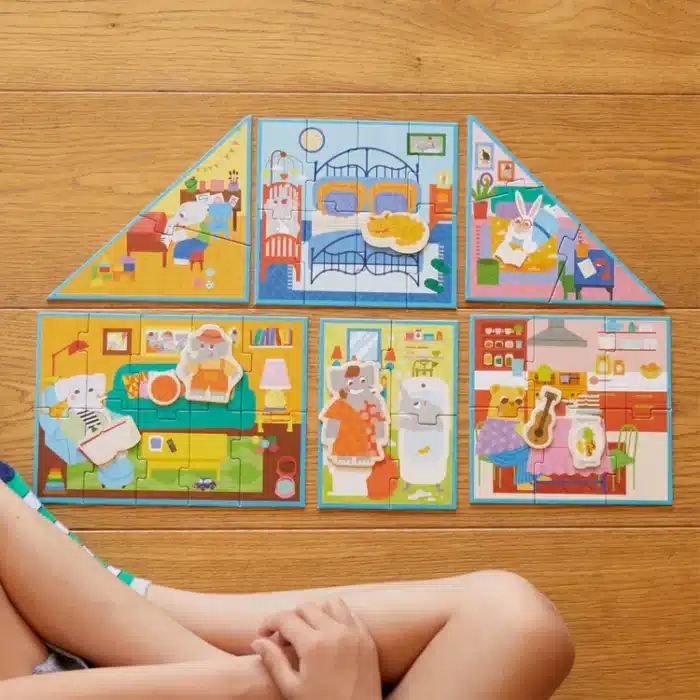 Mori toys my dream house: 6 in 1 puzzle ( 2-3-4-6-8-10 parça yapboz) ile hayalindeki evi i̇nşa et - görsel 6