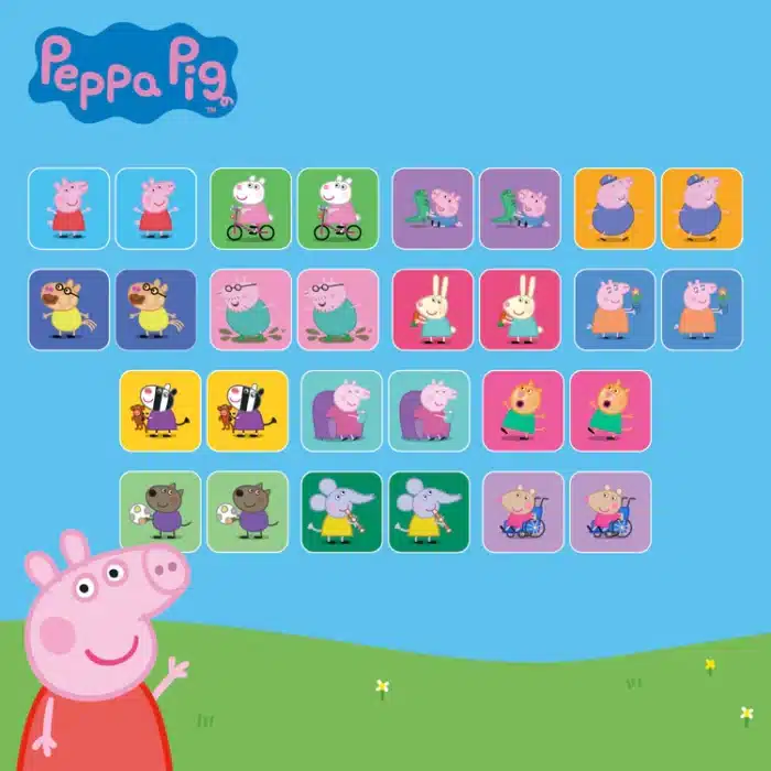 Mori toys memory card game - peppa pig ile 28 kartlı hafıza ve eşleştirme oyunu - görsel 6