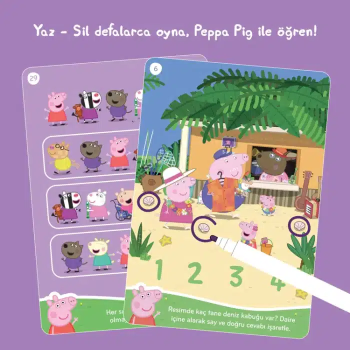 Mori toys peppa pig yaz - sil aktivite seti 1: matematiksel düşünme, görsel algı ve i̇nce motor becerileri - görsel 2