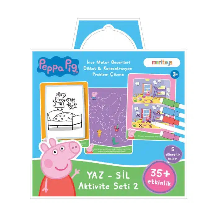 Mori toys peppa pig yaz - sil aktivite seti 2: dikkat & konsantrasyon, problem çözme ve i̇nce motor becerileri - görsel 1