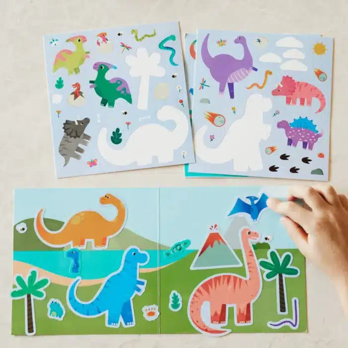 Mori toys reusable sticker set: dinosaurs - tak çıkar çıkartma oyunu - görsel 2