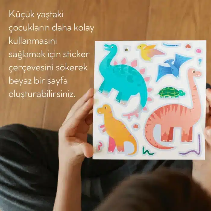 Mori toys reusable sticker set: dinosaurs - tak çıkar çıkartma oyunu - görsel 3