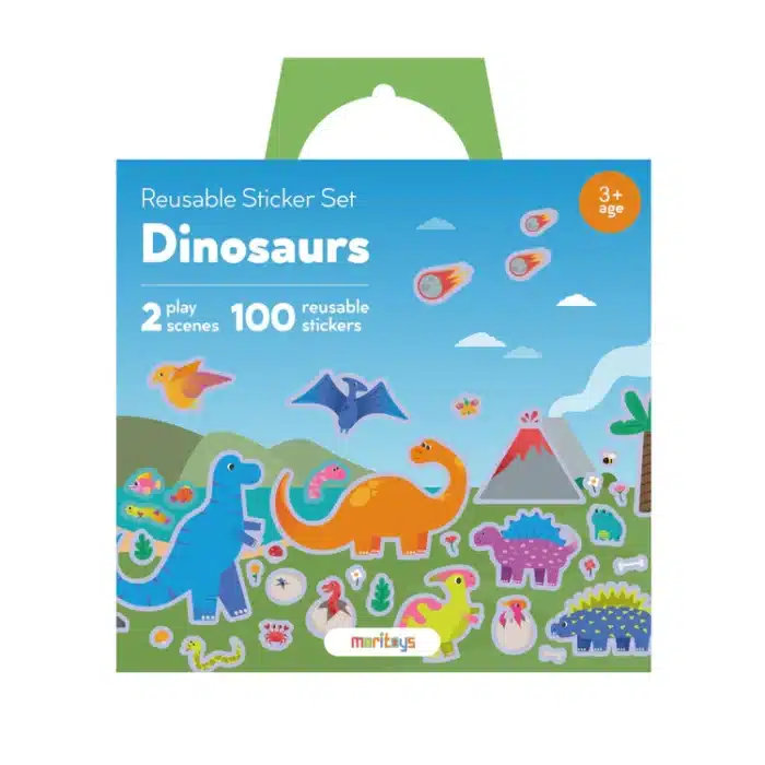 Mori toys reusable sticker set: dinosaurs - tak çıkar çıkartma oyunu - görsel 1