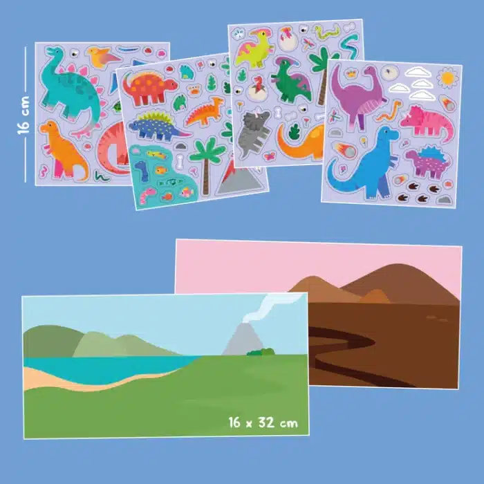 Mori toys reusable sticker set: dinosaurs - tak çıkar çıkartma oyunu - görsel 7