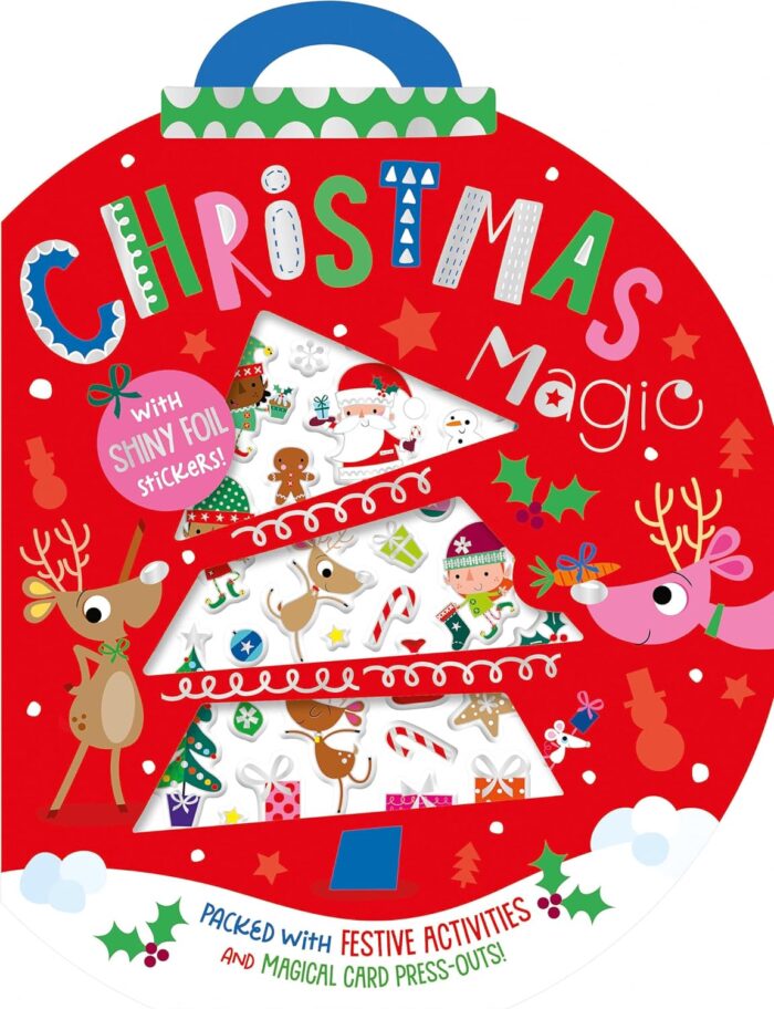 Elf atölyesi macerası, renkli sayfalar ve yaratıcı çıkartmalarla dolu christmas magic activity book. 4 yaş ve üzeri çocuklar için eğlenceli noel keşfi!