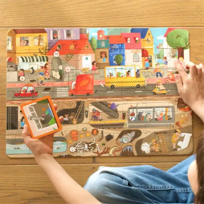 Mori toys - exploring my city 2-in-1 puzzle ve bil bakalım kim oyunu - görsel 2