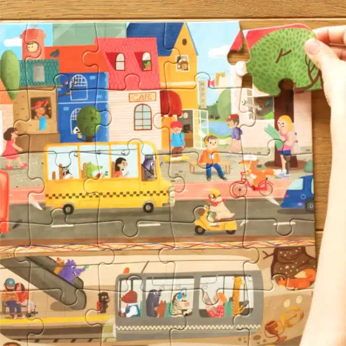 Mori toys - exploring my city 2-in-1 puzzle ve bil bakalım kim oyunu - görsel 7