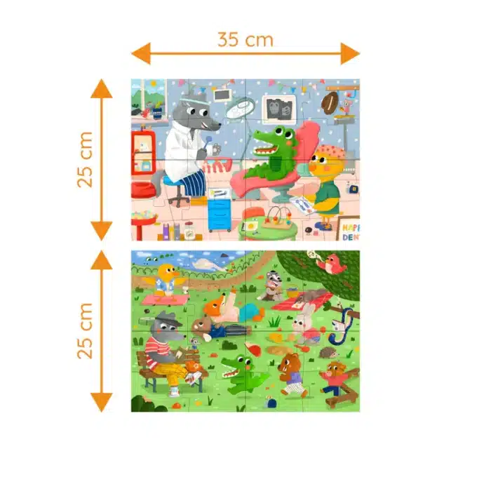 Mori toys - my self care routine: çift taraflı 8+2 puzzle - görsel 3
