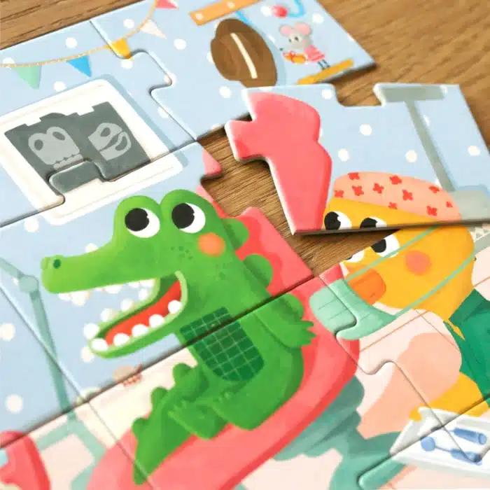 Mori toys - my self care routine: çift taraflı 8+2 puzzle - görsel 4