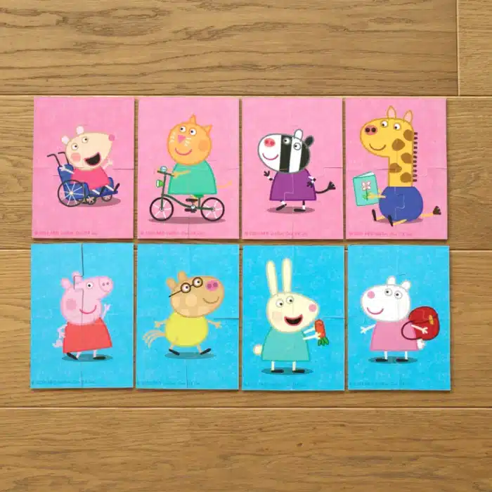 Mori toys - peppa’s friends: çift taraflı 8+2 puzzle - görsel 4