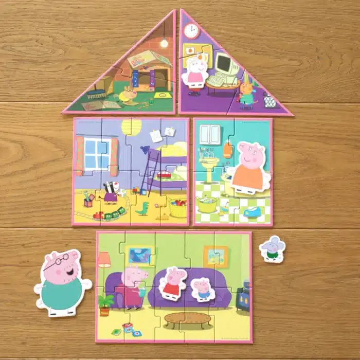 Mori toys - peppa’s house: 6 in 1 puzzle ile peppa'nın evinin mimarı ol! - görsel 5