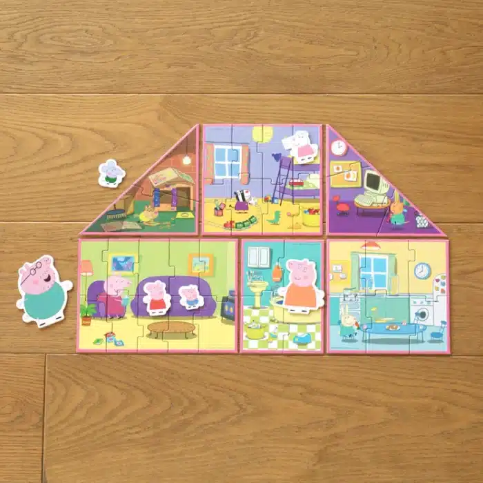 Mori toys - peppa’s house: 6 in 1 puzzle ile peppa'nın evinin mimarı ol! - görsel 6