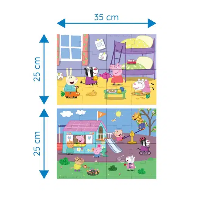 Mori toys - peppa’s friends: çift taraflı 8+2 puzzle - görsel 6