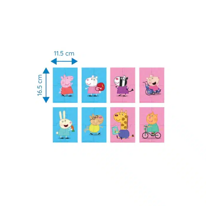 Mori toys - peppa’s friends: çift taraflı 8+2 puzzle - görsel 7