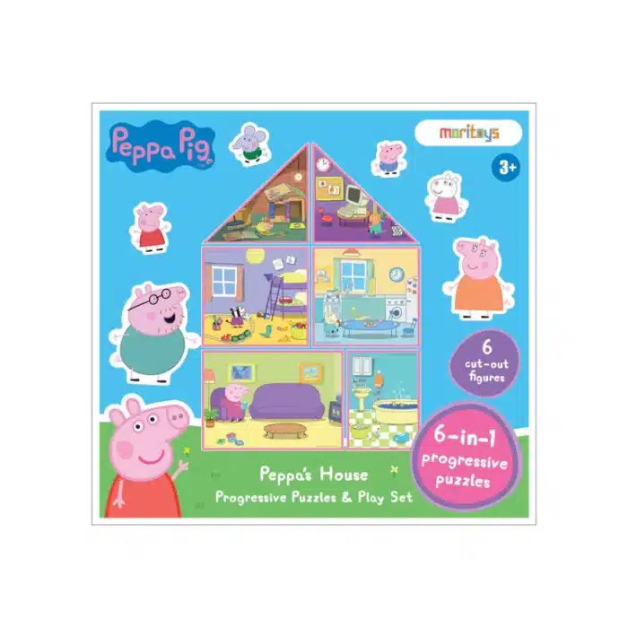 Mori toys - peppa’s house: 6 in 1 puzzle ile peppa'nın evinin mimarı ol! - görsel 1