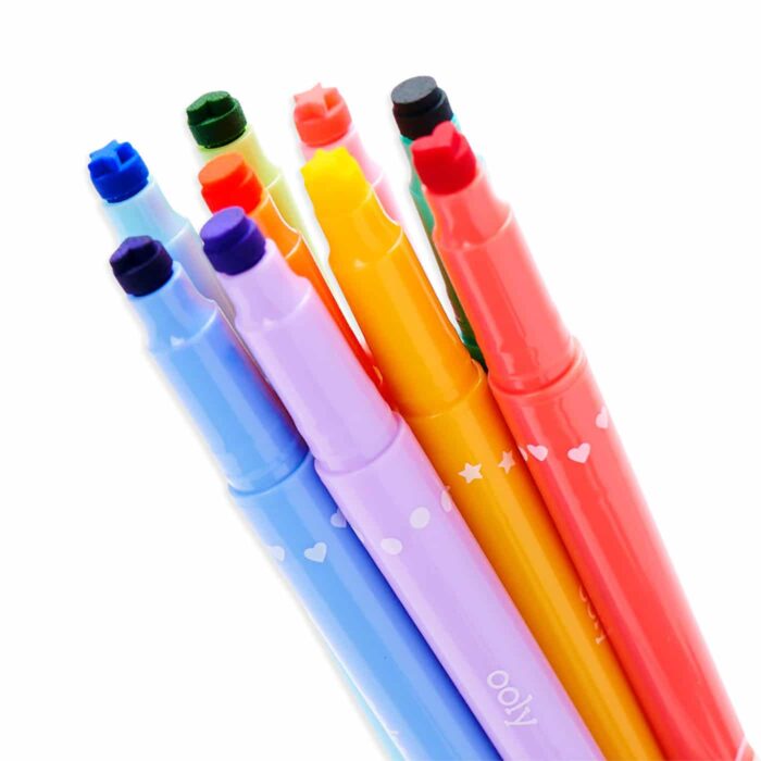 Ooly confetti stamp çift uçlu 9'lu keçeli kalem - görsel 3