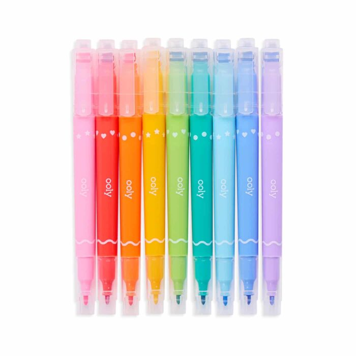 Ooly confetti stamp çift uçlu 9'lu keçeli kalem - görsel 4