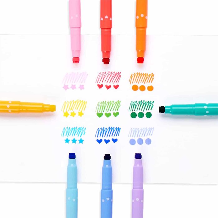 Ooly confetti stamp çift uçlu 9'lu keçeli kalem - görsel 6