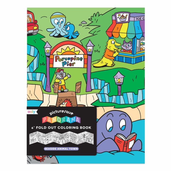 Ooly katlanabilir boyama kitabı - seaside animal town - görsel 1
