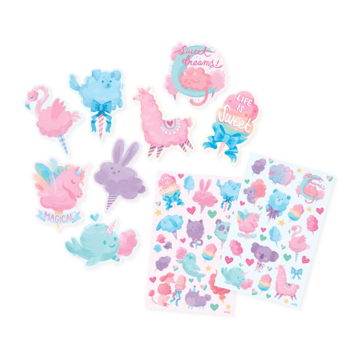 Ooly kokulu çıkartma seti - fluffy cotton candy - görsel 2