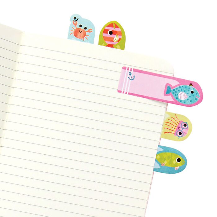 Ooly note pals yapışkanlı etiket seti - friendly fish - görsel 4