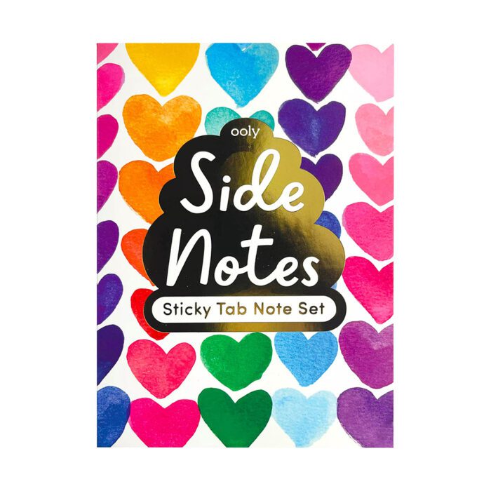 Ooly side notes yapışkanlı etiket seti - rainbow hearts - görsel 1