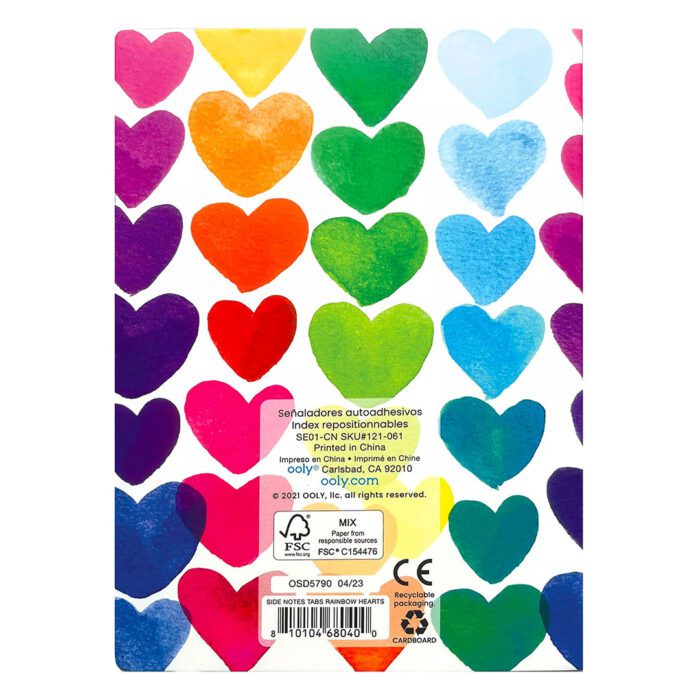Ooly side notes yapışkanlı etiket seti - rainbow hearts - görsel 2
