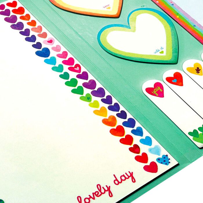 Ooly side notes yapışkanlı etiket seti - rainbow hearts - görsel 3