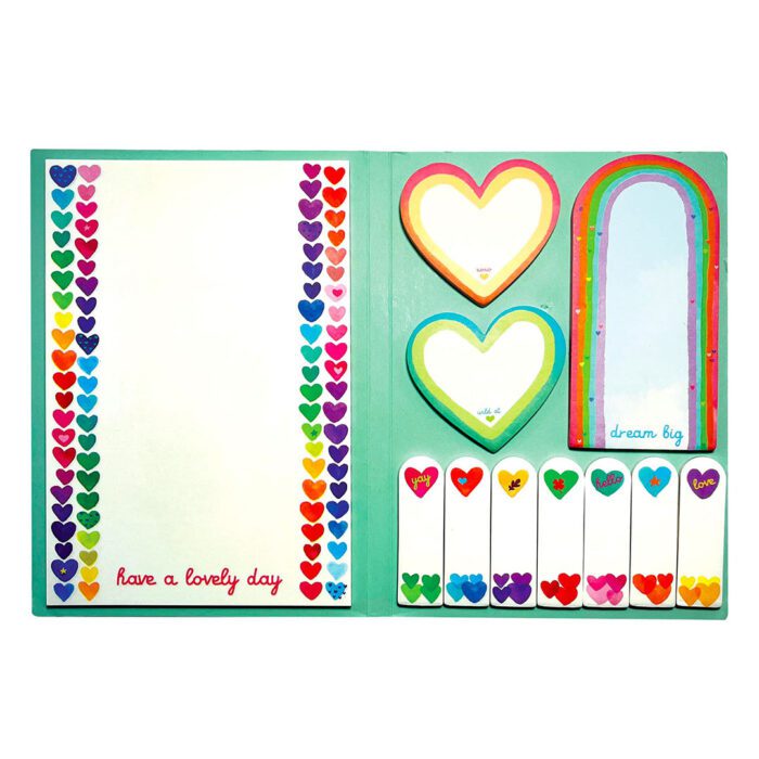 Ooly side notes yapışkanlı etiket seti - rainbow hearts - görsel 4