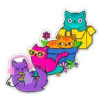 Ooly Stickiville Vinil Çıkartmalar - Silly Kitties - Görsel 3