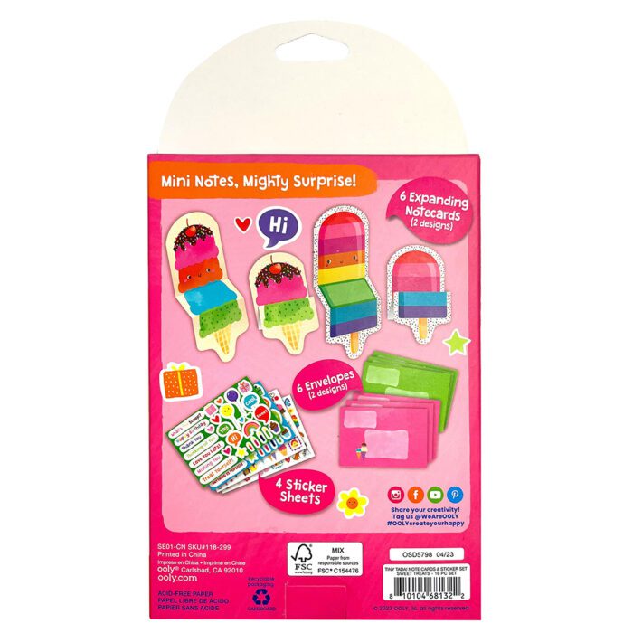 Ooly tiny tadas! Not kartları ve çıkartma seti - sweet treats - görsel 2