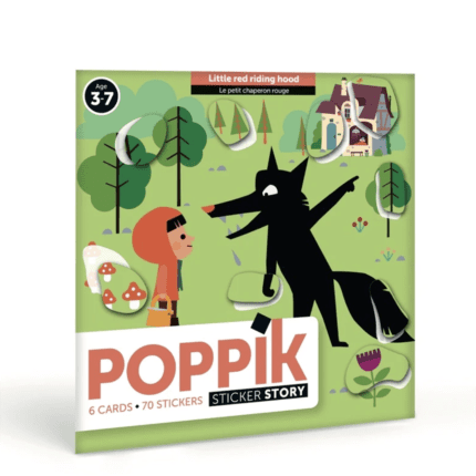Çocuklarınız için harika bir eğitim aracı olan Poppik - Sticker Stories Little Red Riding Hood setiyle masalların büyülü dünyasına adım atın! 6 büyük boy kart ve 70 çıkartma ile çocuklarınızın hayal gücünü geliştirin ve öğrenmeyi eğlenceli hale getirin.