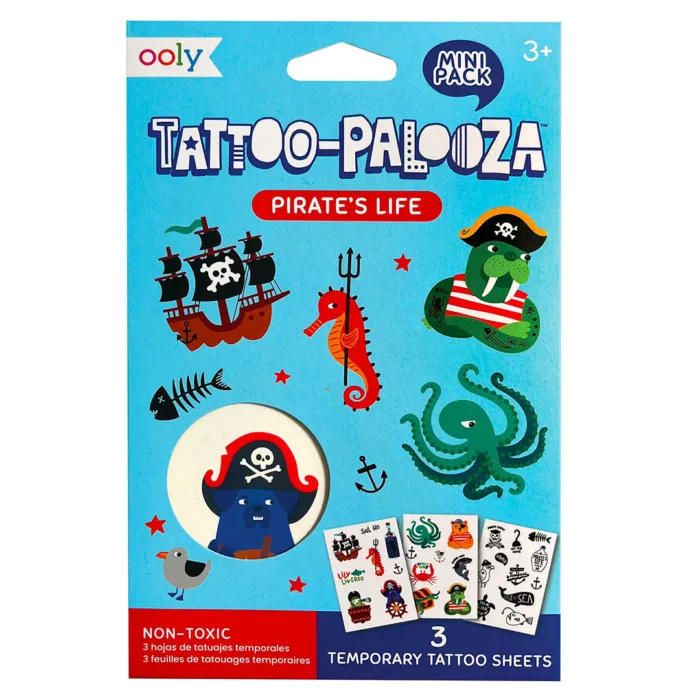 Ooly mini tattoo palooza geçiçi dövme seti - pirate’s life - görsel 1