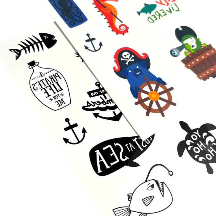Ooly mini tattoo palooza geçiçi dövme seti - pirate’s life - görsel 3
