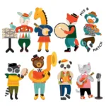 Petit Collage Taşınabilir Mıknatıslı Oyun Seti - Animal Band - Görsel 4