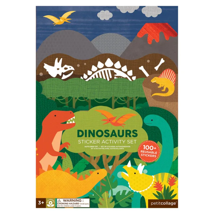 Petit collage çıkartma aktivite seti - dinosaurs - görsel 1