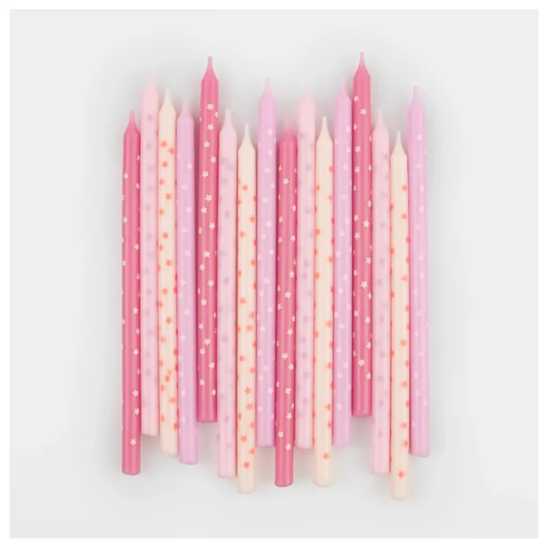 Mumlar meri meri pink stars candles pe f 4f41