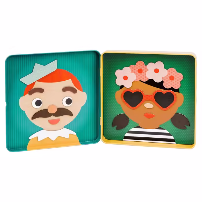 Petit collage taşınabilir mıknatıslı oyun seti - funny faces - görsel 2