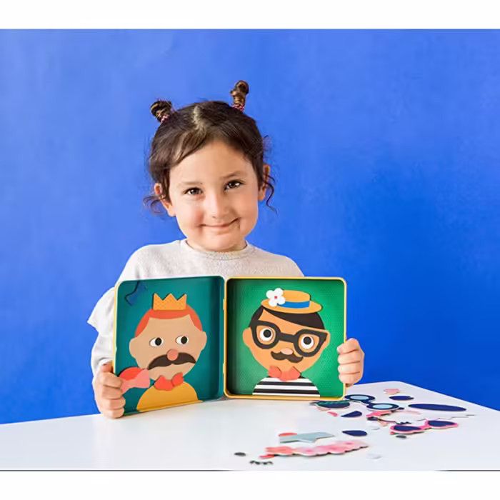 Petit collage taşınabilir mıknatıslı oyun seti - funny faces - görsel 4