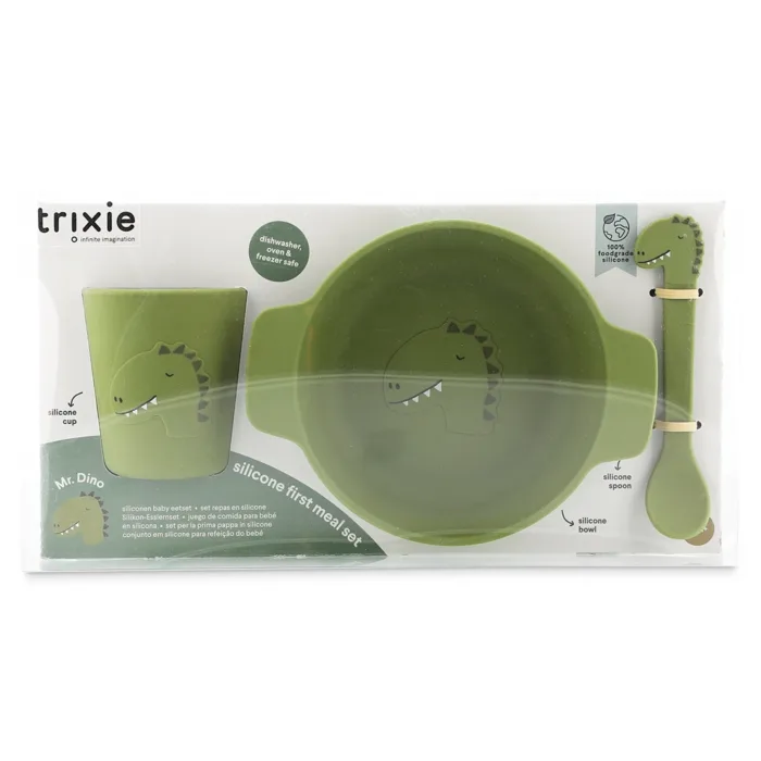 Trixie silikon i̇lk yemek seti - mr. Dino - görsel 1