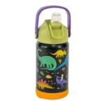 Floss & Rock Paslanmaz Çelik Pipetli Suluk - Dino - Görsel 3
